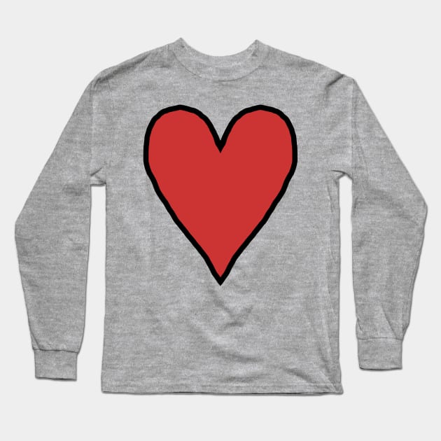 Red Heart Love for Valentines Day Graphic Long Sleeve T-Shirt by ellenhenryart